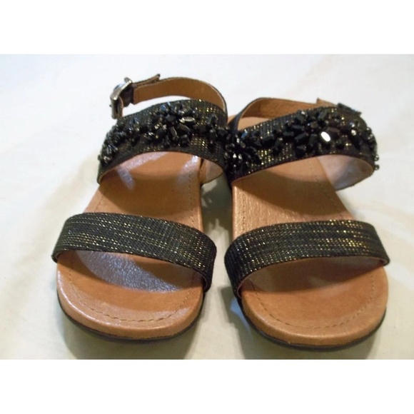 Nurture by Lamaze Shoes - NURTURE by Lamaze Sandals Womens US 8.5M Black Beaded Ankle Strap Flat Casual